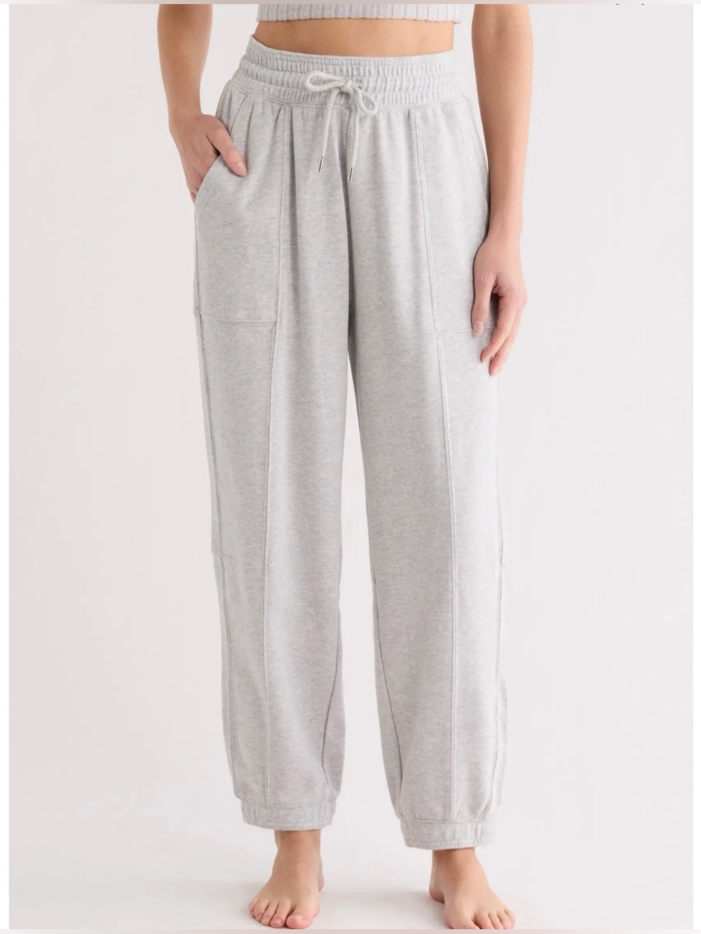 YOGALICIOUS - High Rise Washed Terry Joggers.  XS